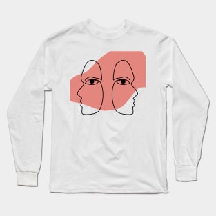 Abstract faces twins. Long Sleeve T-Shirt